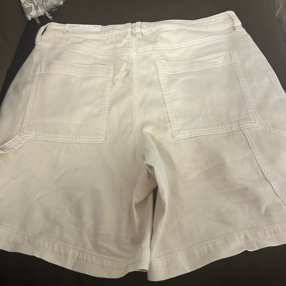NWT AE Dreamy Drape Carpenter Cream Women's Shorts - Picture 5 of 12